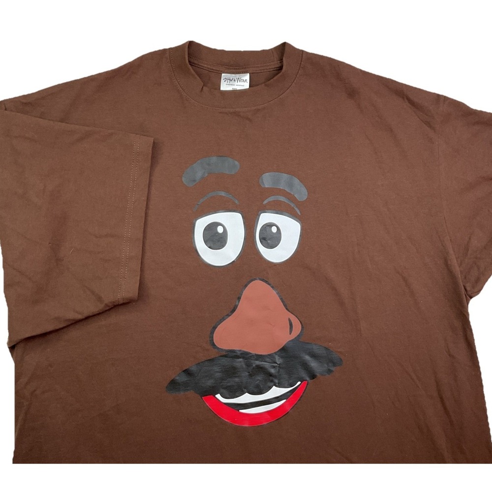 Mr Potato Head T-Shirt Sz 3XL Toy Story Streetwear Brown Crew Y2K Shaka Wear Tee